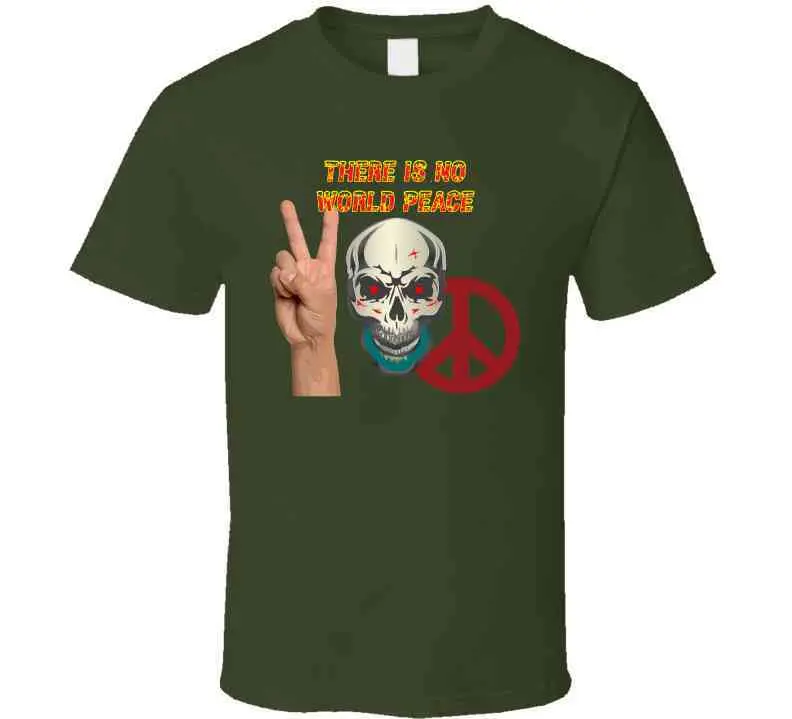Army - Skull -There Is No World Peace W Flames Font X 300 Classic T Shirt, Crewneck Sweatshirt, Hoodie, Long Sleeve, Mug 7