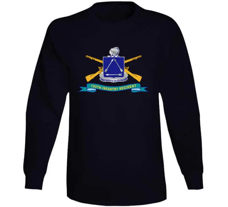 Classic crewneck tee, hoodie, long sleeve, and sweatshirt featuring the 180th Infantry Regiment's BR ribbon design - Image 12