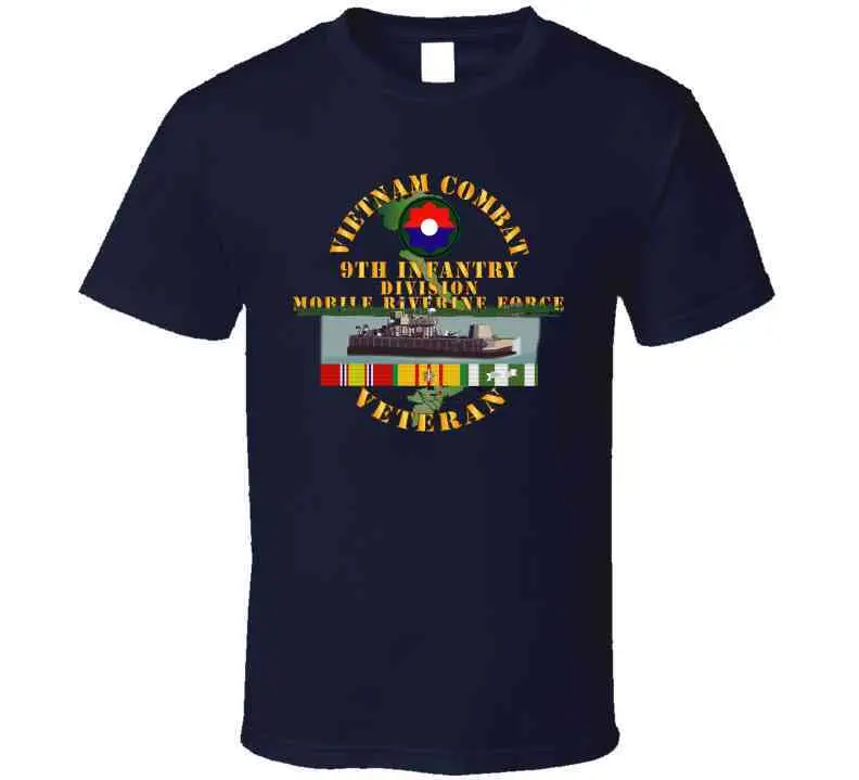 Army - Vietnam Combat Vet W 9Th Inf Div - Mobile Riverine Force W Vn Svc T Shirt 3