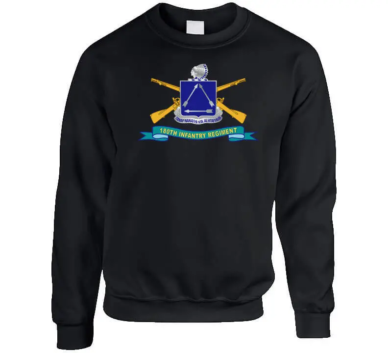 Classic crewneck tee, hoodie, long sleeve, and sweatshirt featuring the 180th Infantry Regiment's BR ribbon design - Image 6