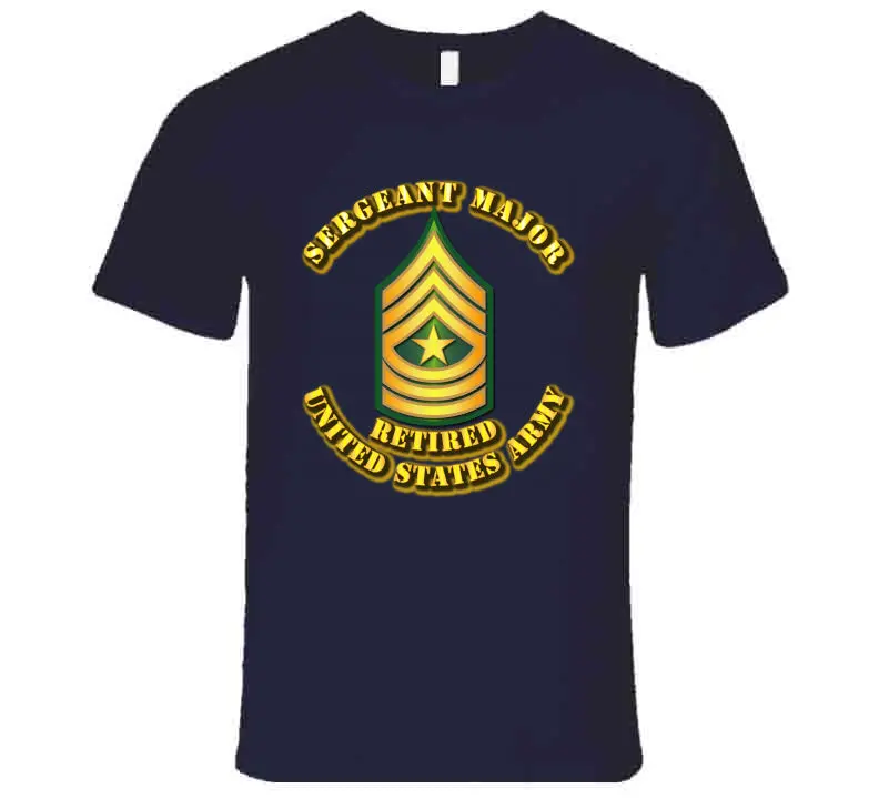 Premium T-Shirt Featuring 'Sergeant Major E9' and 'W' Design for Retired Military Personnel - Image 4