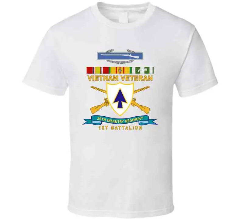 Army - 26Th Infantry Regiment - Dui W Br - Ribbon - Top - 1St Bn W Cib Vn Svc X 300 T Shirt 5