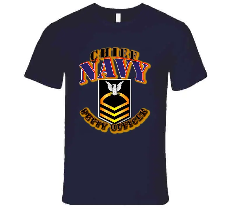Premium Navy Blue E7 Chief Petty Officer T-Shirt - Image 4