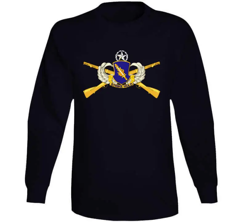 Official-style 504th Infantry Regiment airborne T-shirt featuring a detailed embroidered Airborne badge, no text design, premium 300gsm cotton - Image 12