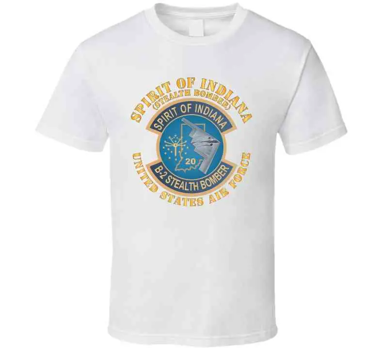 Usaf - B2 - Spirit Of Indiana - Stealth Bomber X 300 T Shirt 6