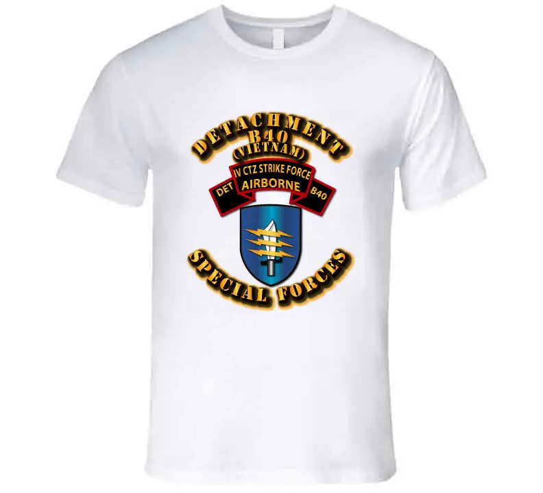 Premium B40 T-Shirt Featuring SOF Vietnam IV CTZ Strike Force Scroll Design