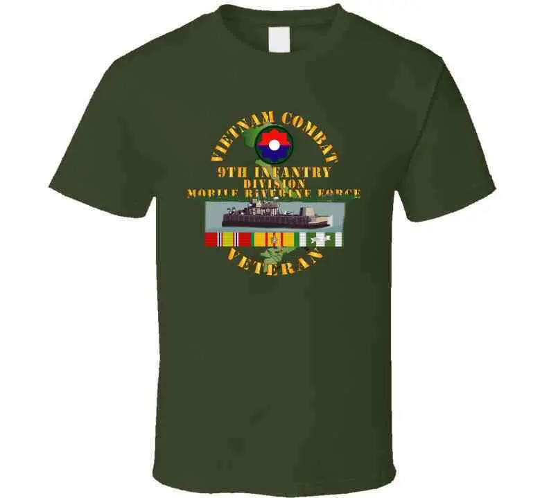 Army - Vietnam Combat Vet W 9Th Inf Div - Mobile Riverine Force W Vn Svc T Shirt 2