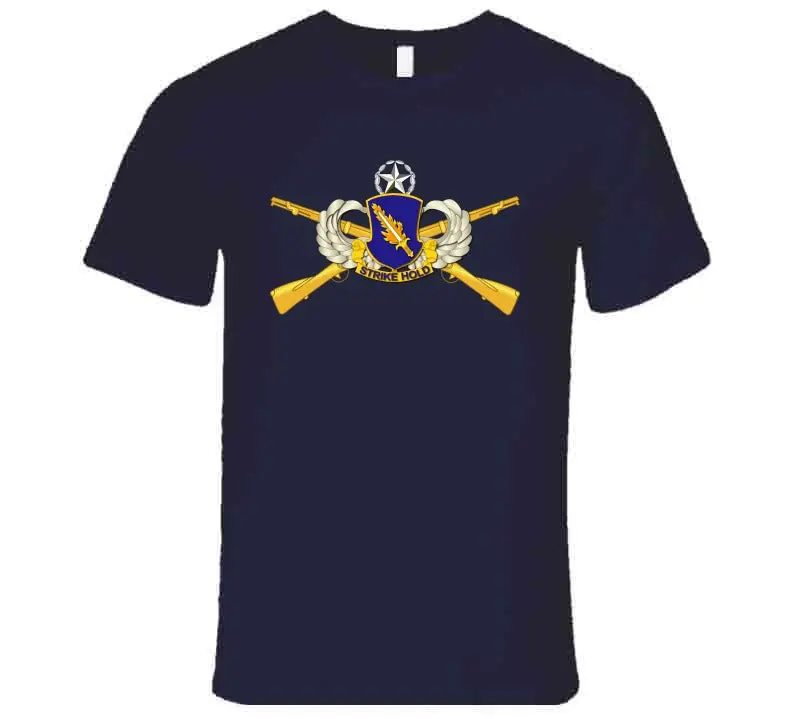 Official-style 504th Infantry Regiment airborne T-shirt featuring a detailed embroidered Airborne badge, no text design, premium 300gsm cotton - Image 19