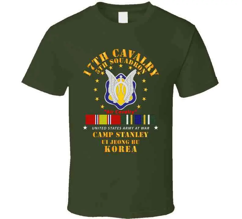 Army - 5Th Squadron 17Th Cavalry - Air Cav - Camp Stanley Korea W Kdsm Svc T Shirt 2
