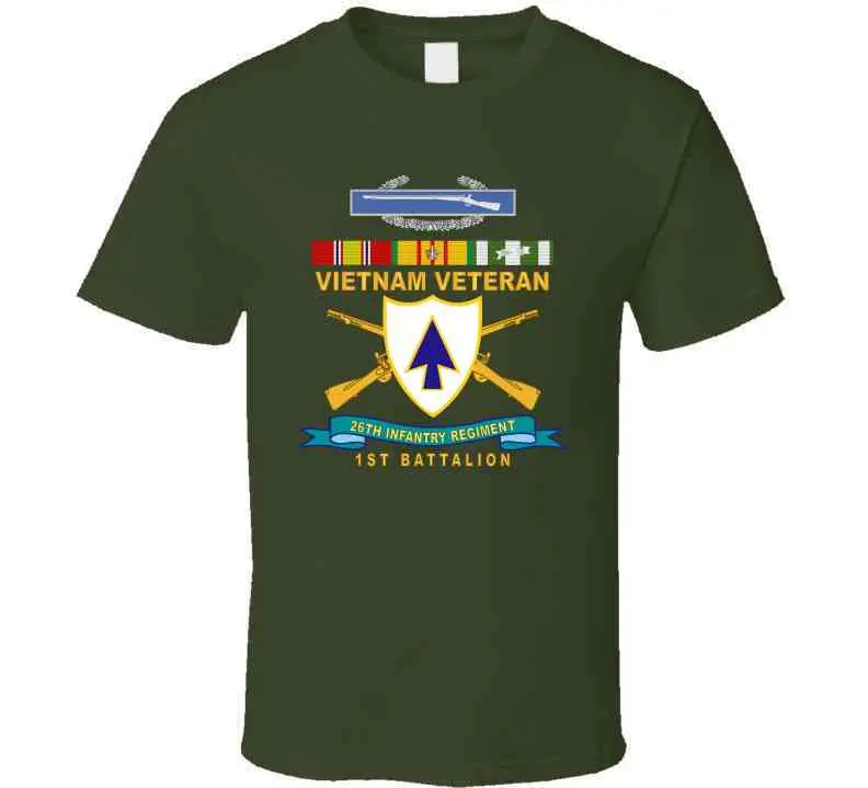 Army - 26Th Infantry Regiment - Dui W Br - Ribbon - Top - 1St Bn W Cib Vn Svc X 300 T Shirt 2