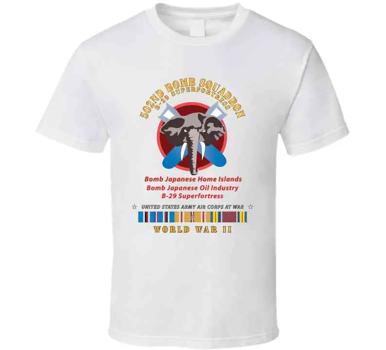 502nd Bomb Squadron B-29 Superfortress WWII Pacific Campaign Vintage T-Shirt, Crewneck Sweatshirt, Hoodie & Long-Sleeve Tee - Image 5