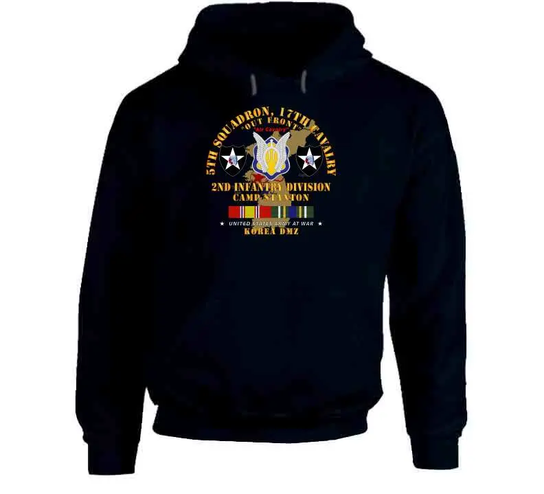 Vintage Military T-Shirt Featuring 5th Squadron, 17th Cavalry Regiment – Camp Stanton, 2nd Infantry Division with Korea Service Map Design - Image 10