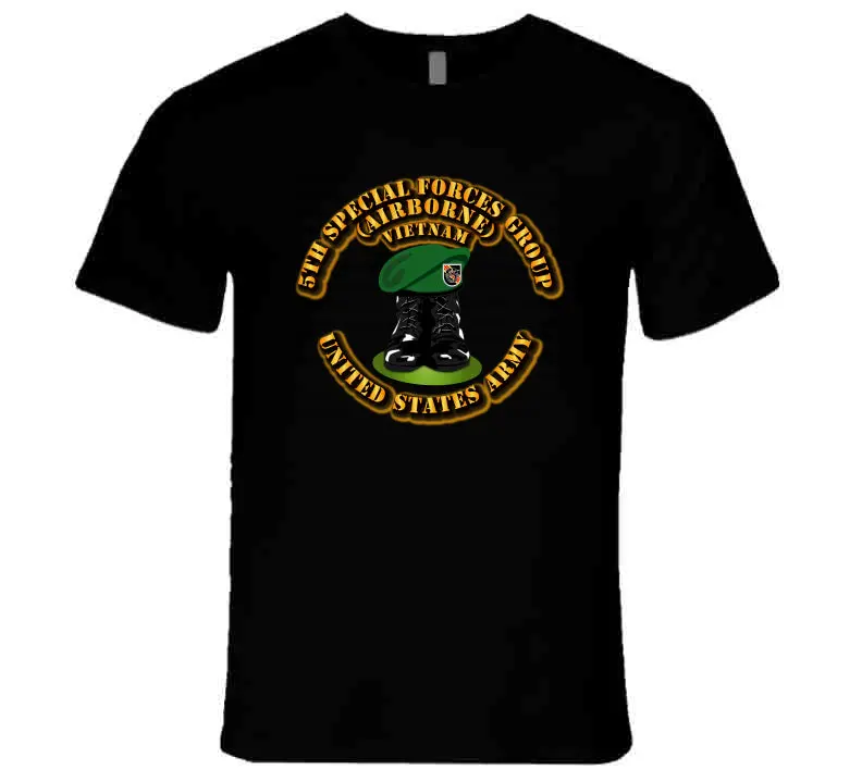 Sof - 5Th Sfg - Boots And Beret - Vietnam - T-Shirts - Premium 2