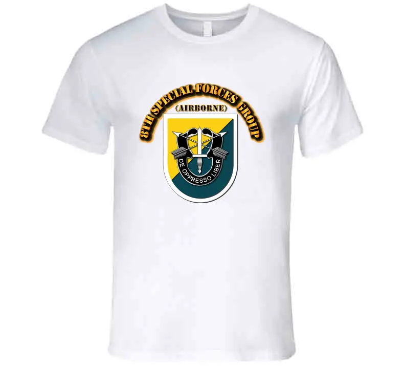 High-Quality Tactical T-Shirt Featuring the Official 8th Special Forces Group Flash