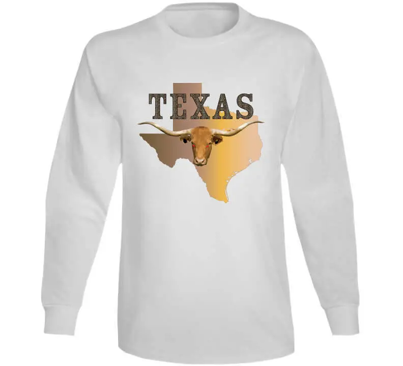 Texas Rattler Skin State Map with Longhorn Design – Classic T-Shirt, Crewneck Sweatshirt, Hoodie & Long-Sleeve Tee - Image 14