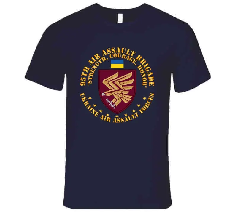 Ukraine 95th Air Assault Brigade Patriotic T-Shirt – Strength, Courage, Honor - Image 19
