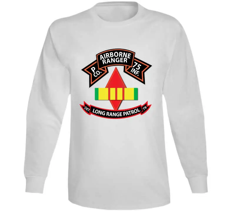 Commemorative Vietnam War T-shirt showcasing the 75th Ranger Regiment, 5th Infantry Division, LRS-D, and Vietnam Service Ribbon - Image 14