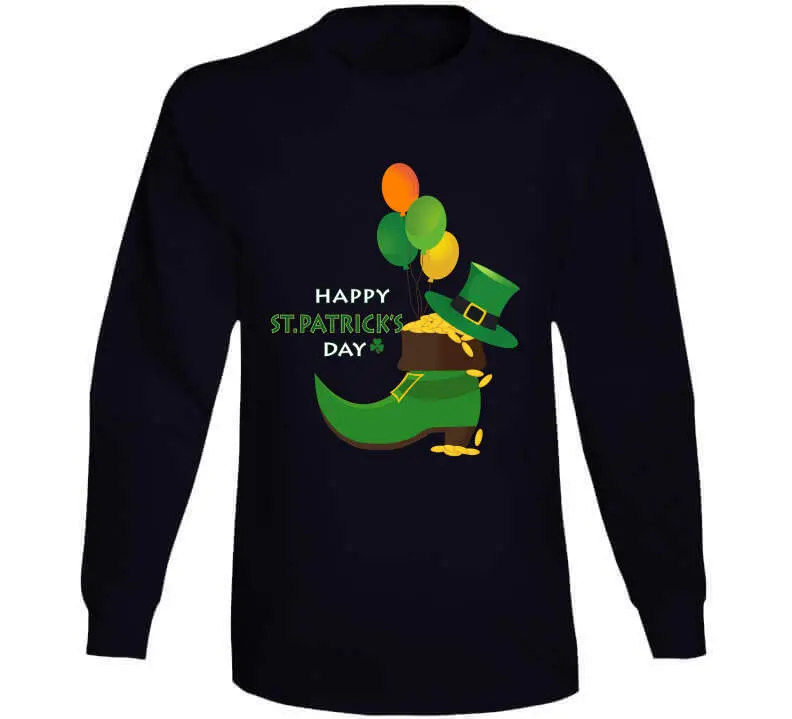 St. Patrick's Day Leprechaun Shoe Sweatshirt with Gold Coins Design - Image 13