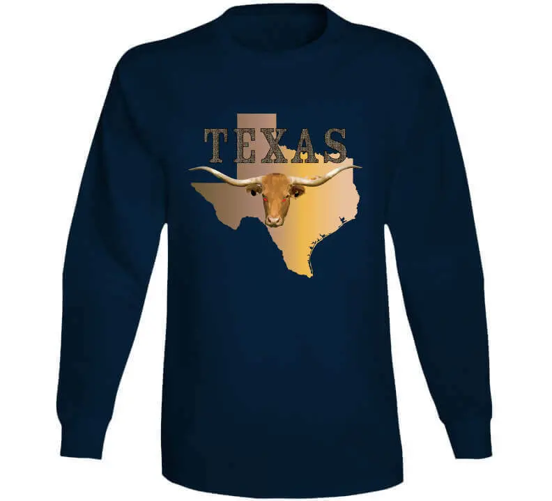 Texas Rattler Skin State Map with Longhorn Design – Classic T-Shirt, Crewneck Sweatshirt, Hoodie & Long-Sleeve Tee - Image 13