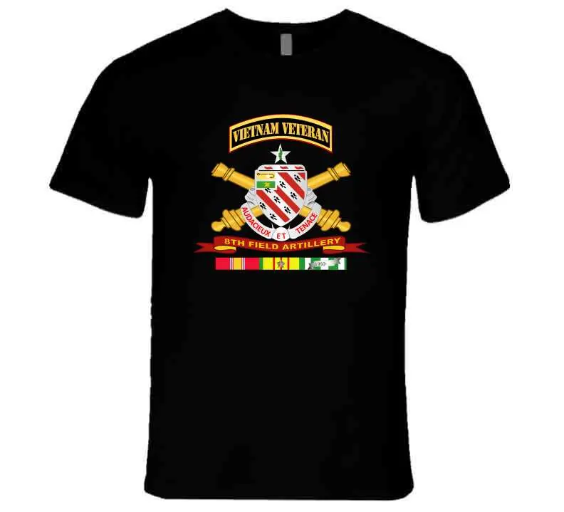 Veteran Long Sleeve T-Shirt – 8th Field Artillery Army Unit with Vietnam Service Ribbon and Vet Tab - Image 17