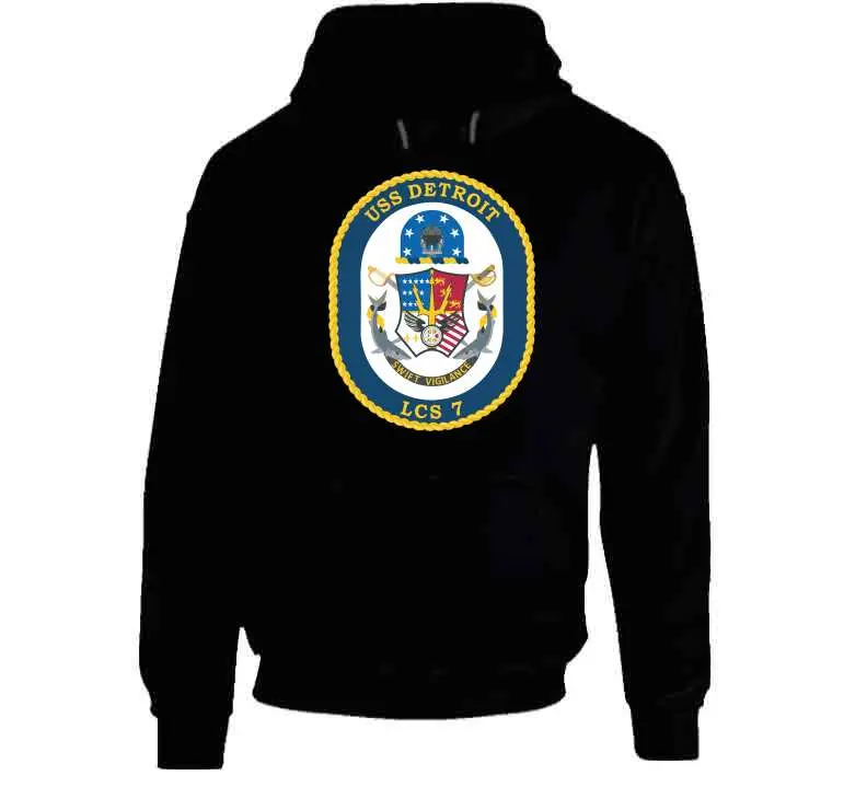 USS Detroit LCS-7 Naval Tribute T-Shirt, Crewneck Sweatshirt, Hoodie & Long-Sleeve Top - Image 9