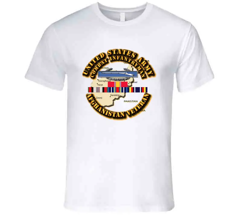 Premium Combat Infantryman T-Shirt Featuring Afghanistan Service Ribbons - Image 2