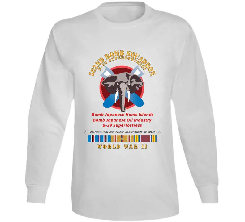 502nd Bomb Squadron B-29 Superfortress WWII Pacific Campaign Vintage T-Shirt, Crewneck Sweatshirt, Hoodie & Long-Sleeve Tee - Image 14