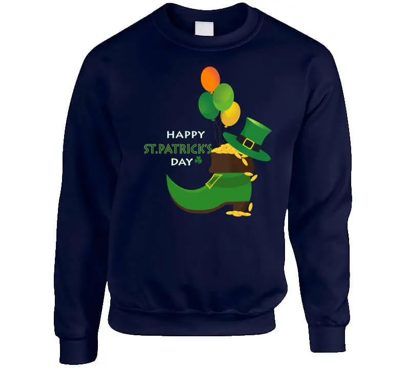 St. Patrick's Day - Leprechaun's Shoe With Gold Coins Crewneck Sweatshirt 7