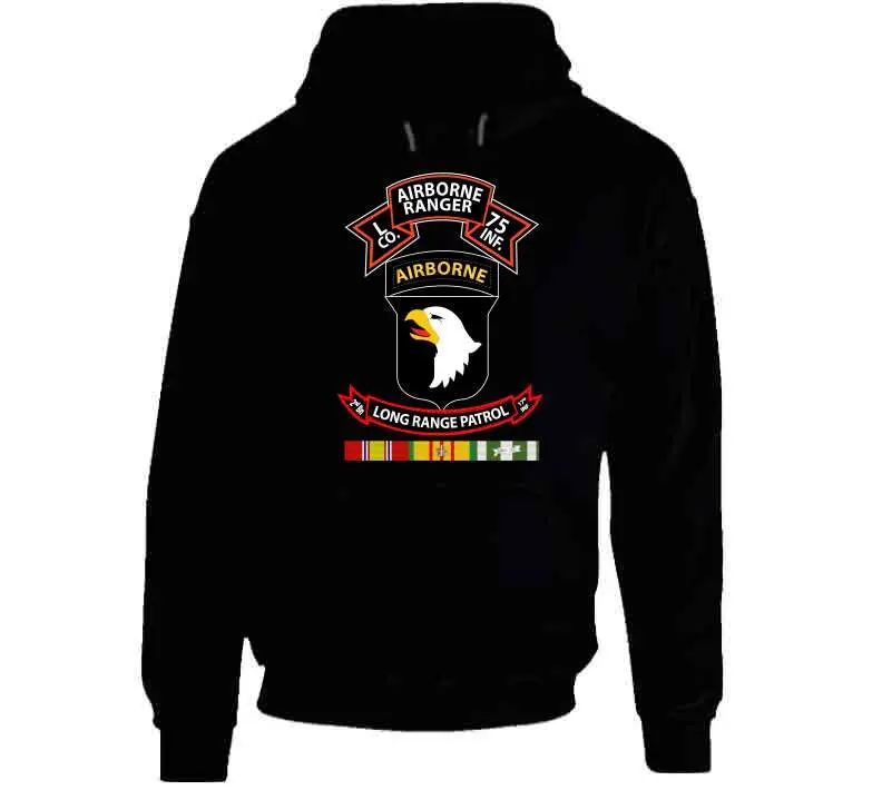 Vietnam War Veteran Long Sleeve T-Shirt Featuring 75th Ranger, 101st Airborne, and LRS-D Units - Image 12