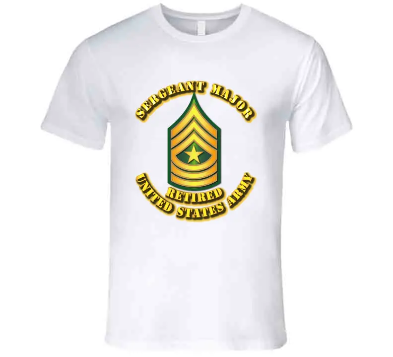Premium T-Shirt Featuring 'Sergeant Major E9' and 'W' Design for Retired Military Personnel - Image 2