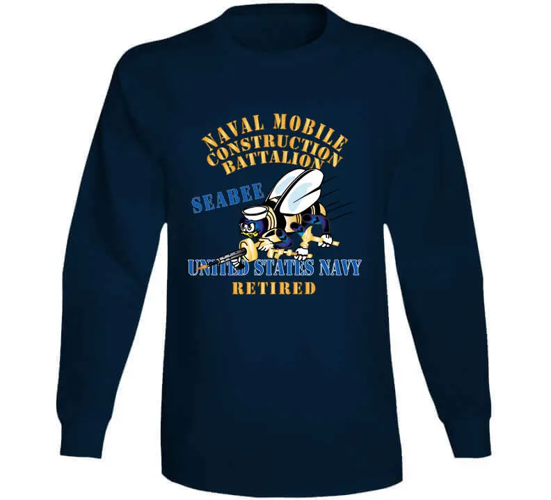 Navy Seabee Retired X300 Unisex T-Shirt, Crewneck Sweatshirt, Pullover Hoodie & Long-Sleeve Top - Image 13