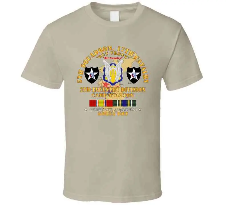 Army - 5Th Squadron, 17Th Cavalry - Camp Stanton - 2Nd Id W Map W Korea Svc T Shirt 4