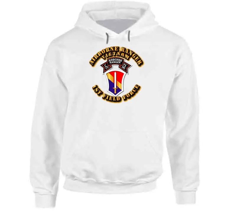 Special Operations Forces Vietnam-inspired hoodie featuring C Company, 75th Ranger Regiment and 1st Field Force design