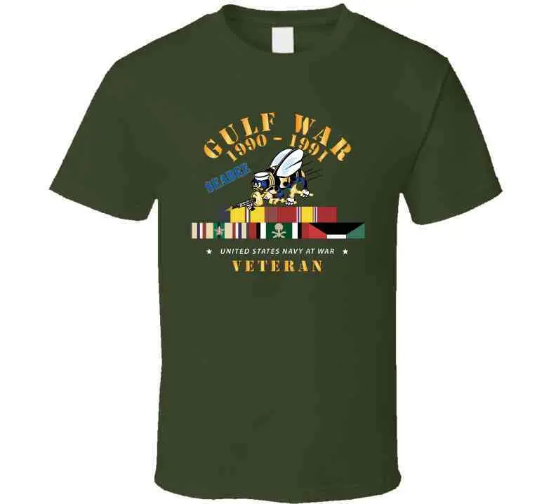 Gulf War 1990 - 1991 W Svc Ribbons - Car - Seabee X 300 T Shirt 2
