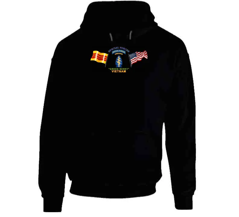 Sof - Ssi - Special Forces Green Beretwith - Flag - Hoodie 1