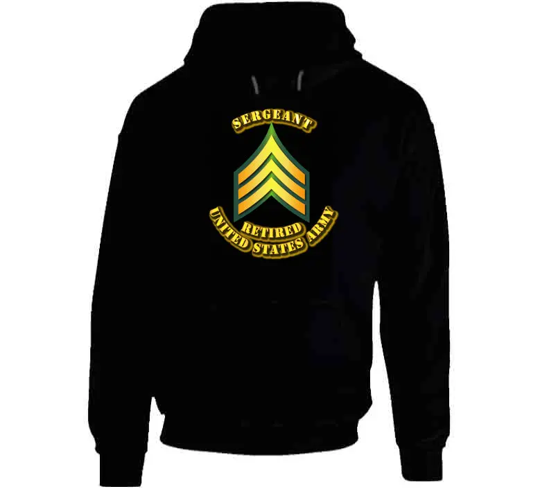 Sergeant - E5 - W Text - Retired - Hoodie 1