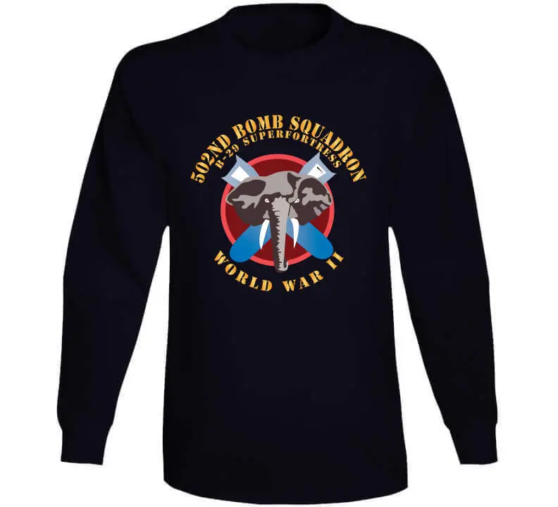 502Nd Bomb Squadron - B-29 Superfortress - World War Ii - Long Sleeve Tee 1