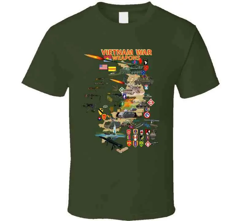 Map - Vietnam Units -With Wpns - Equipment T Shirt 2