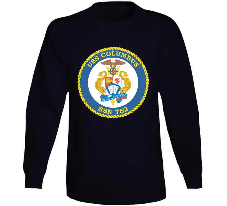 USS Columbus SSN-762 Navy-Themed Apparel – Classic Crewneck T-Shirt, Hoodie, Long-Sleeve Top, and Sweatshirt - Image 12