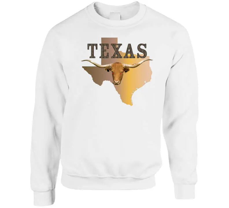 Texas Rattler Skin State Map with Longhorn Design – Classic T-Shirt, Crewneck Sweatshirt, Hoodie & Long-Sleeve Tee - Image 8