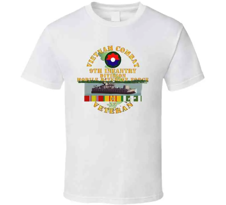 Army - Vietnam Combat Vet W 9Th Inf Div - Mobile Riverine Force W Vn Svc T Shirt 5