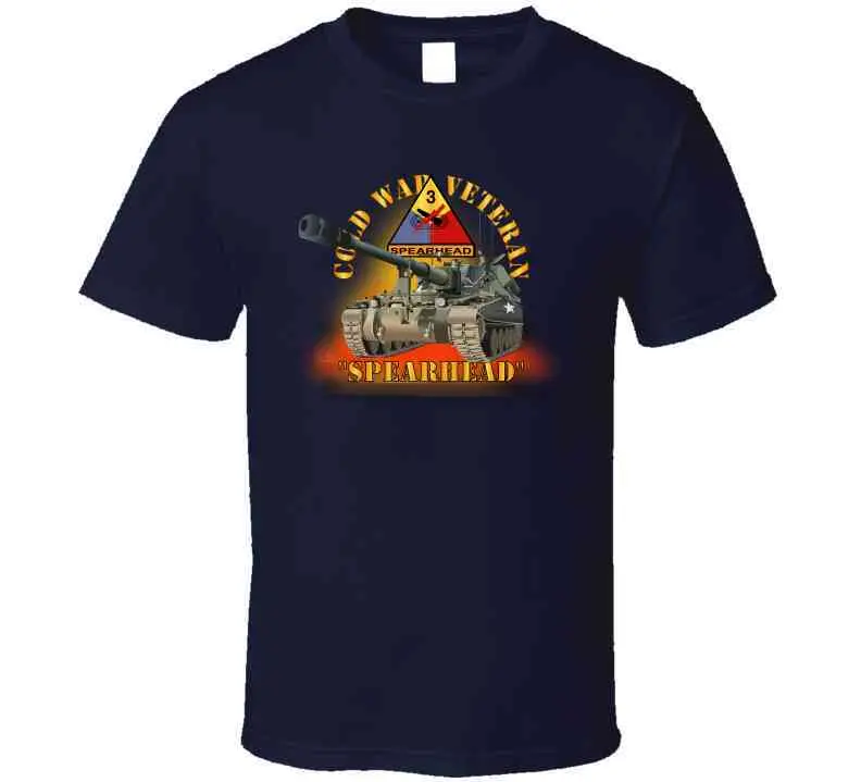 Army - Cold War Vet - 3Rd Armored Division - Spearhead W M109 Howitzer - Fire X 300 T Shirt 3