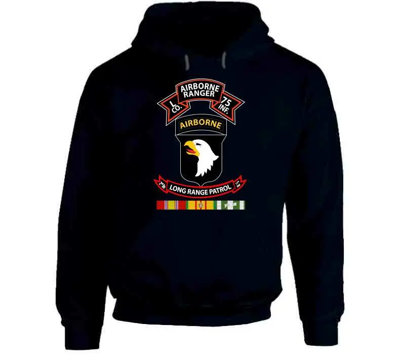 Vietnam War Veteran Long Sleeve T-Shirt Featuring 75th Ranger, 101st Airborne, and LRS-D Units - Image 13