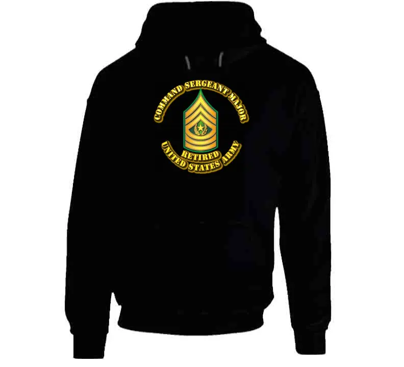 Command Sergeant Major - E9 - W Text - Retired - Hoodie 1