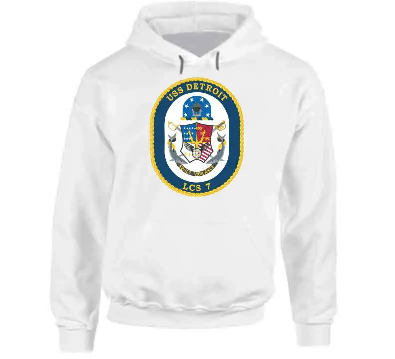 USS Detroit LCS-7 Naval Tribute T-Shirt, Crewneck Sweatshirt, Hoodie & Long-Sleeve Top - Image 11