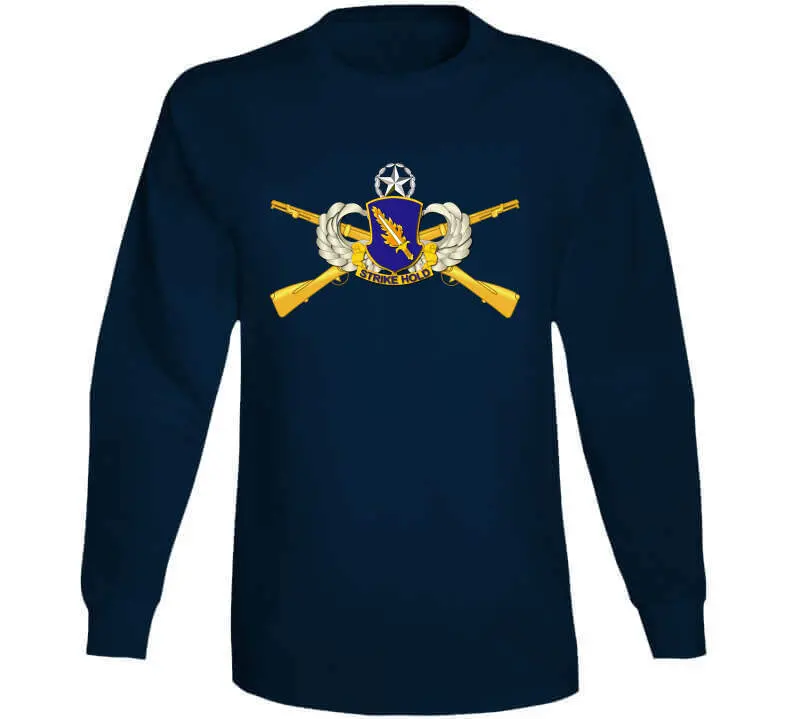 Official-style 504th Infantry Regiment airborne T-shirt featuring a detailed embroidered Airborne badge, no text design, premium 300gsm cotton - Image 13