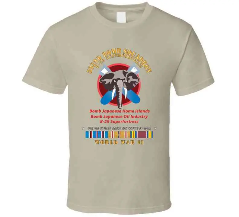 502nd Bomb Squadron B-29 Superfortress WWII Pacific Campaign Vintage T-Shirt, Crewneck Sweatshirt, Hoodie & Long-Sleeve Tee - Image 4