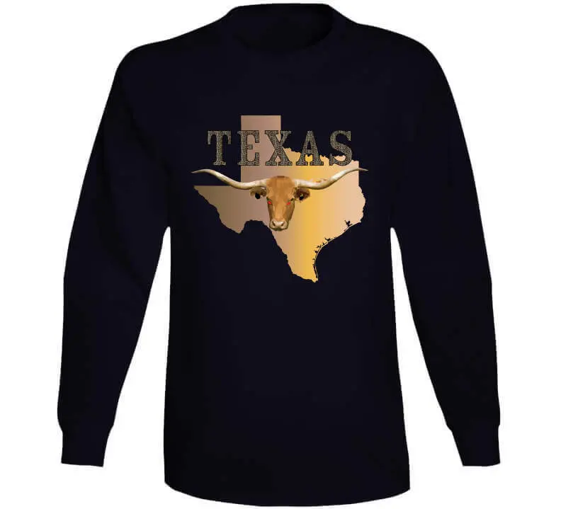 Texas Rattler Skin State Map with Longhorn Design – Classic T-Shirt, Crewneck Sweatshirt, Hoodie & Long-Sleeve Tee - Image 12
