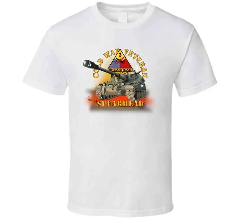 Army - Cold War Vet - 3Rd Armored Division - Spearhead W M109 Howitzer - Fire X 300 T Shirt 5