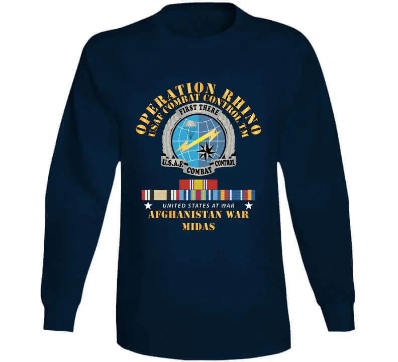 Special Operations Forces Operation Rhino Afghanistan commemorative T-shirt honoring USAF Combat Control Team members with Midas X-300 mission insignia - Image 14